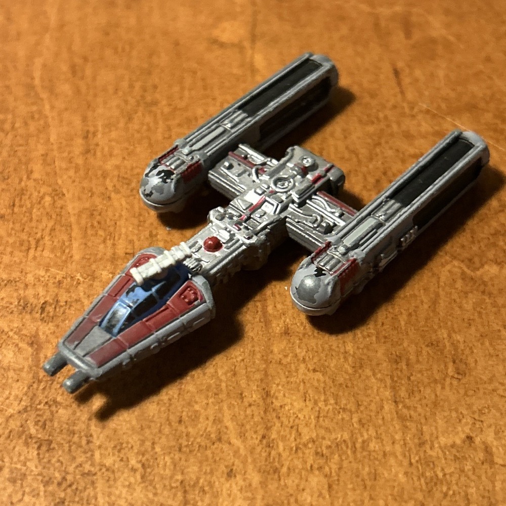 STAR WARS Titanium 2006 Y-WING raw metal red exclusive galoob 2007 fighter E4